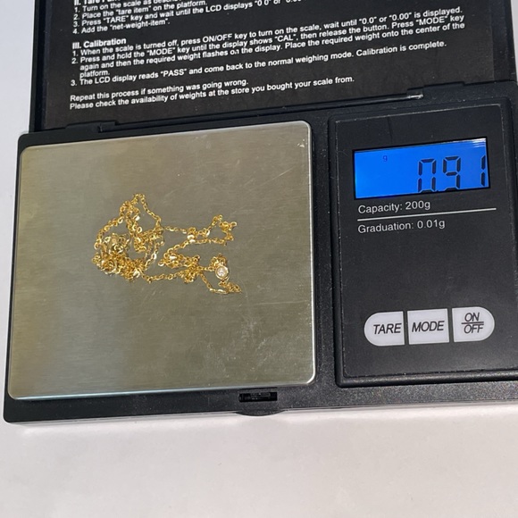 Solid 14K Yellow Gold Natural Diamond Solitaire XS Bezel Necklace Minimalist - Picture 9 of 13